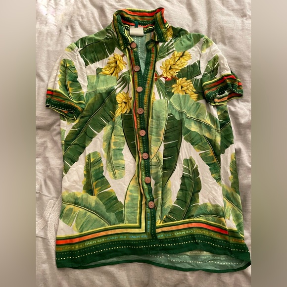 FARM Rio scarf print short sleeve button down - Picture 2 of 3
